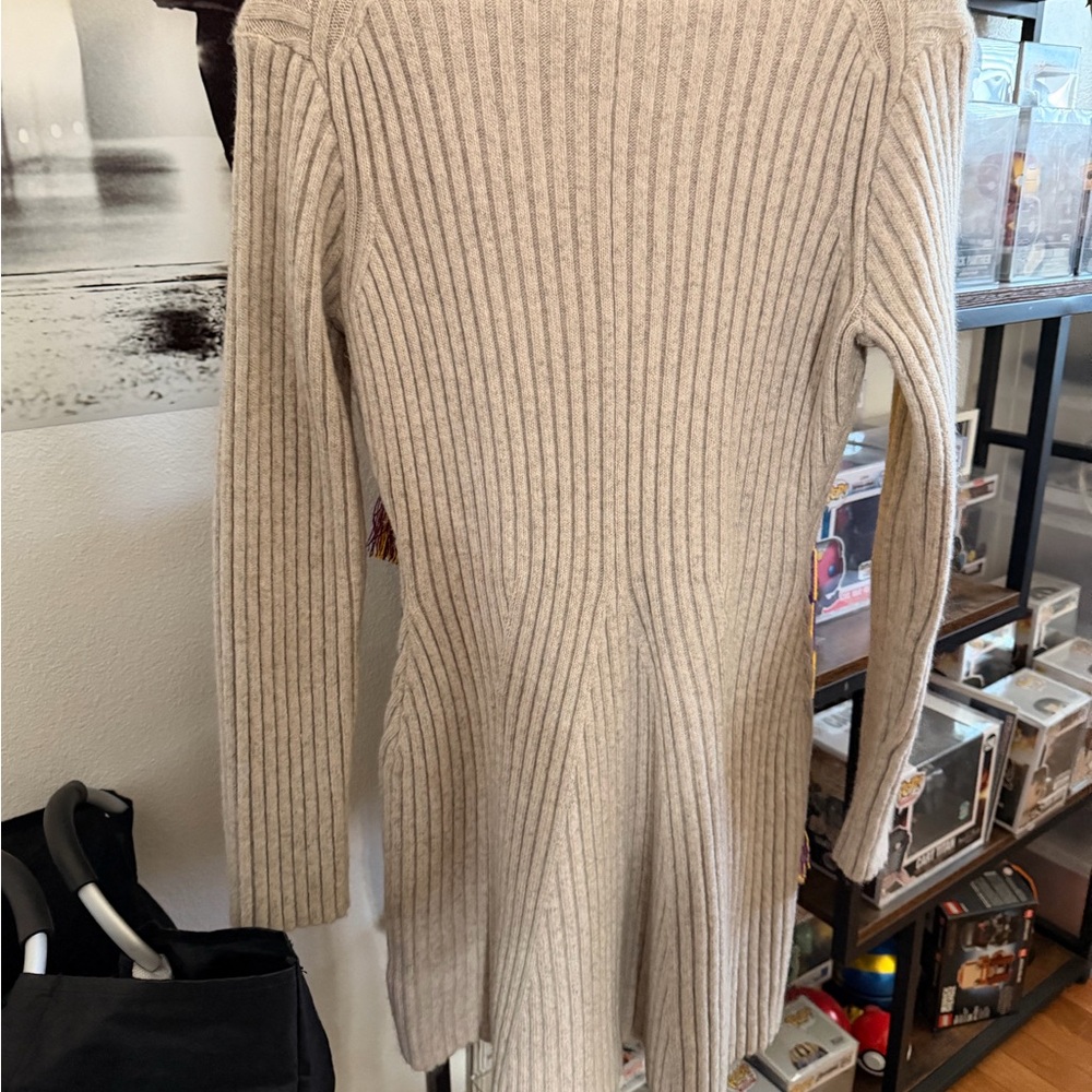 H&M Ribbed Knit Mini Dress - Beige - Picture 2 of 2